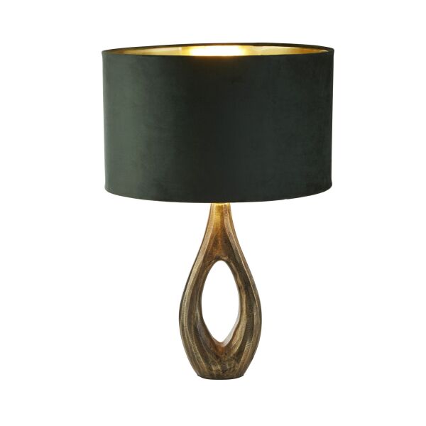EU86531GR Bucklow Antique Brass And Velvet Green Lamp Searchlight