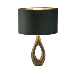 EU86531GR Bucklow Antique Brass And Velvet Green Lamp Searchlight
