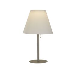 61203SI Venice I  Outdoor Table Lamp - Silver Metal & White Shade Searchlight