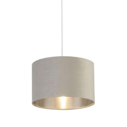 21027GY Light Grey Velvet Drum Shade - 28cm Searchlight