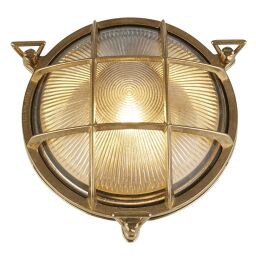 30361PB Round Brass Bulkhead Outdoor Wall Light Searchlight