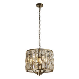 6583-3AB Bijou Antique Brass & Champagne Glass Ceiling Light Searchlight