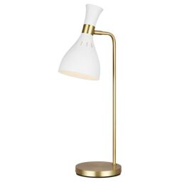 FE-JOAN-TL-MW Lampa stołowa Joan 1 – matowa biel i polerowany mosiądz Elstead - Mega RABATY w koszyku %