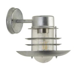 61158SI x Conrad Outdoor Wall Light- Galvanised Silver & Clear Glass Searchlight