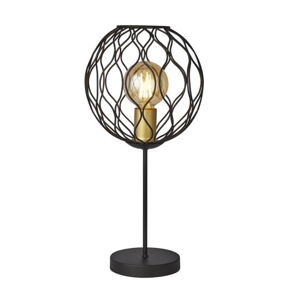 EU4508BK Finesse Lampa stołowa with Wave Detail - czarny,złoty Lampholder Searchlight