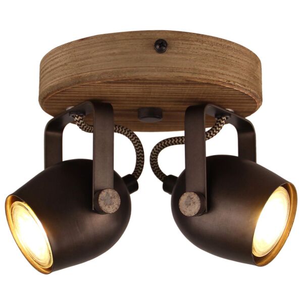 87524/46 Tool lampa sufitowa 2-płomieniowa czarna stal