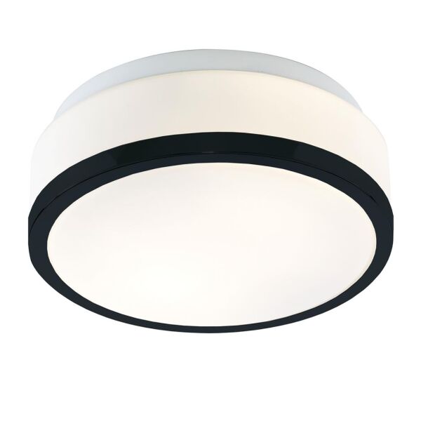 7039-28BK Cheese 2LT Flush - czarny, biały szkło Shade, IP44 Searchlight