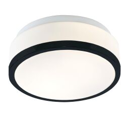 7039-28BK Cheese 2LT Flush - czarny, biały szkło Shade, IP44 Searchlight