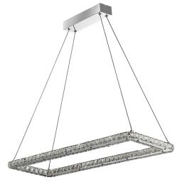 7012CC Clover Rectangular Pendant - Chrome & Clear Glass Searchlight