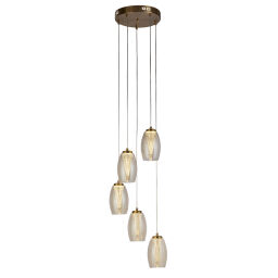 97291-5CP Cyclone Bronze 5-Light Tiered Ceiling Pendant Searchlight