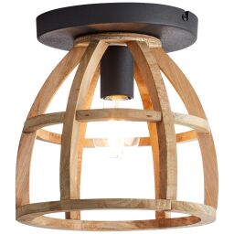 97064/66 Lampa sufitowa Matrix Wood 1-płomienny antyczny drewno / czarny korund