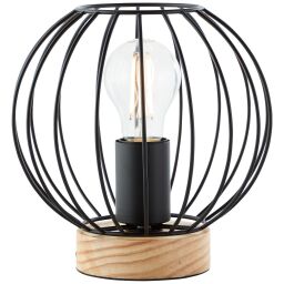 93044/76 Lampa stołowa Sorana czarny / kolor drewna