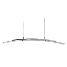5064-4SS Curve 4Lt Pendant - Satin Silver Metal & Frosted Glass Searchlight