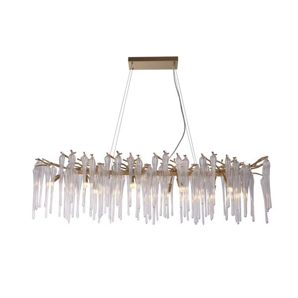 10425-10GO Heritage 10Lt Diner Bar Pendant, Gold Metal and Clear Glass Searchlight