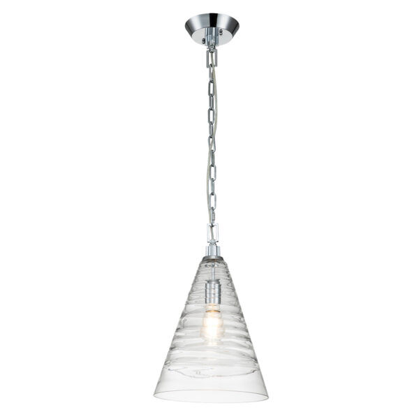 QN-ELMORE-P-PC Lampa wisząca Elmore – 1 źródło światła – Polerowany chrom Elstead - Mega RABATY w koszyku %