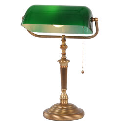 6185BR Ancilla lampa bankierska z zielonym kloszem od ręki