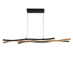 32104-1BK Bloom Swirl LED Lampa wisząca - czarny With drewno Effect Searchlight