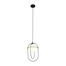 9131BK Axis Lampa wisząca - czarny Metal & szkło opal Searchlight