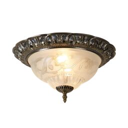 7045-13 Derby Flush Lampa sufitowa antyczny mosiądz & szkło Searchlight
