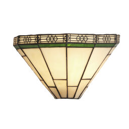 4417-18 New York  Wall Light  - Brass Metal & Stained Glass Searchlight
