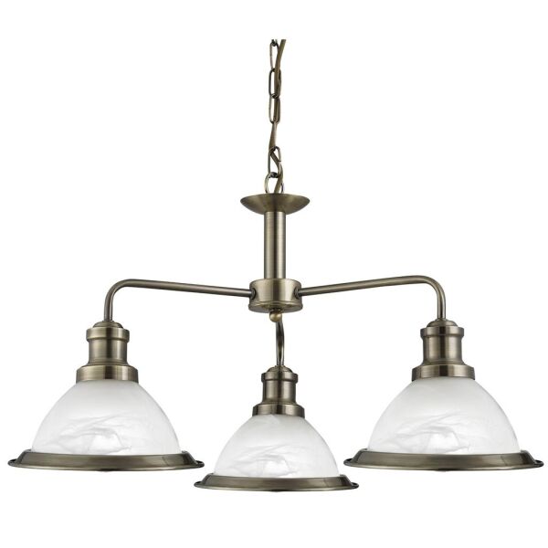 1593-3AB Bistro 3Lt Lampa wisząca - antyczny mosiądz & szkło Searchlight