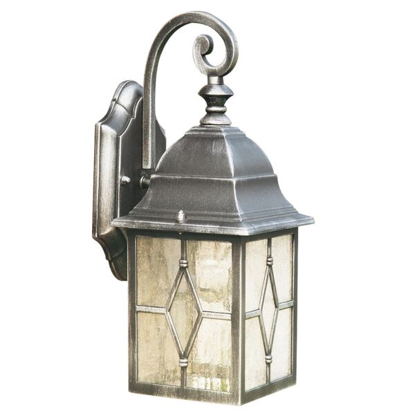 1642 Genoa zewnętrzny Kinkiet - czarny srebrny Metal & Leaded szkło Searchlight