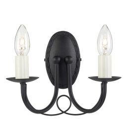 MN2-BLACK Lampa ścienna Minster 2 – czarna Elstead - Mega RABATY w koszyku %