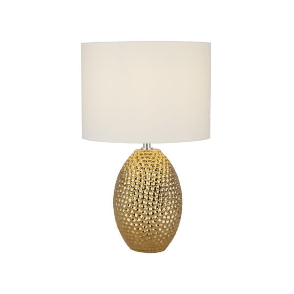 EU1034-1GO Nadine Table Lamp - Ceramic Gold & Cream Fabric Shade Searchlight