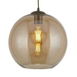 1621AM Balls Lampa wisząca - antyczny mosiądz & Amber szkło Searchlight