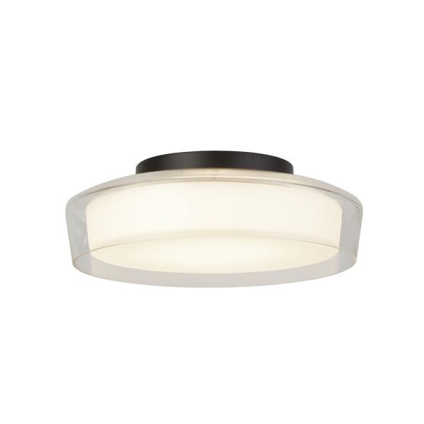 60961BK Puck Flush  - Black Metal, Clear & Opal Glass Searchlight
