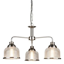 1683-3SS Bistro II 3Lt Lampa sufitowa - satyna srebrny & Halophane szkło Searchlight