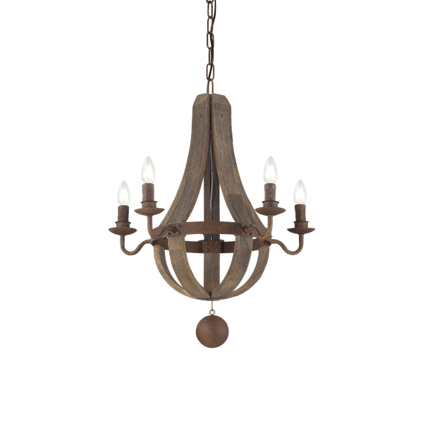 129921 Lampa wisząca millennium sp5 wood Ideal Lux od ręki