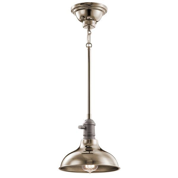 KL-COBSON-MP-PN Cobson 1 Light Mini lampa wisząca – polerowany nikiel Elstead - Mega RABATY w koszyku %