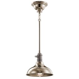 KL-COBSON-MP-PN Cobson 1 Light Mini lampa wisząca – polerowany nikiel Elstead - Mega RABATY w koszyku %