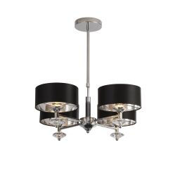 7654-4CC Ontario 4Lt Lampa wisząca - Chrome & czarny Shade Searchlight