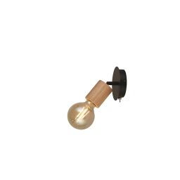 50211-1NA Spinny reflektorek Kinkiet- drewno & czarny Metal Searchlight