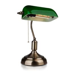 VT-7151/3 Lampa bankierska z zielonym kloszem od ręki