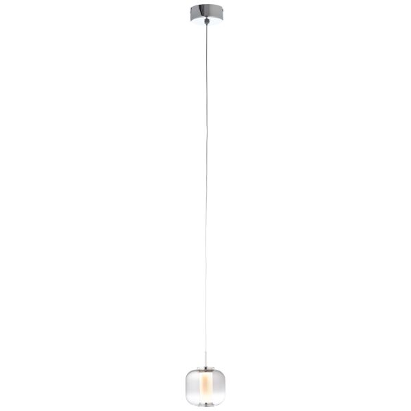 G99257/93 Lampa wisząca LED Rafa 1-płomień chrom / szkło dymne