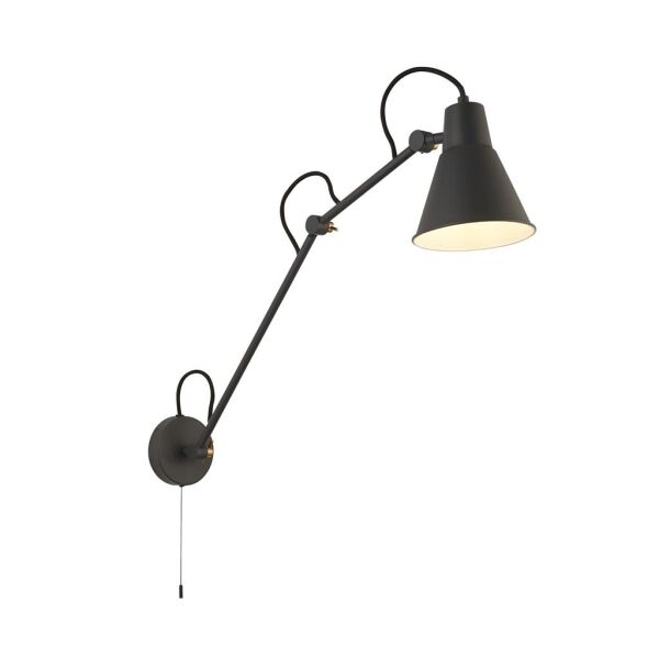 7403GY Swing Arm Wall Light - Grey Metal Searchlight