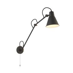 7403GY Swing Arm Wall Light - Grey Metal Searchlight