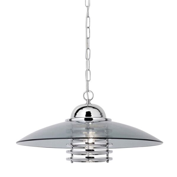 1300CC Hattie Lampa wisząca - Chrome & Smoked szkło Shade Searchlight