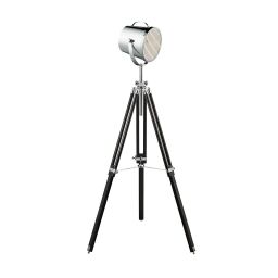 EU3013 Studio Lampa podłogowa - czarny drewno Base & Chrome Shade Searchlight