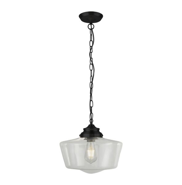 8071-1BK School House Lampa wisząca - Metal & Clear szkło Searchlight