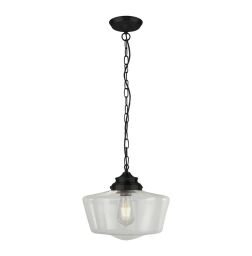 8071-1BK School House Lampa wisząca - Metal & Clear szkło Searchlight