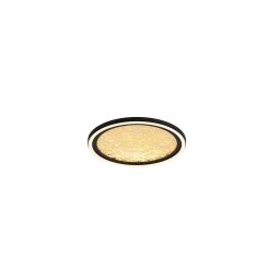 31908-300GO Luna LED Flush, Sand Black Metal & Gold PC Diffuser Searchlight
