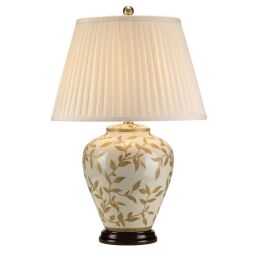 LEAVES-BR-GL-TL Liście brązowo-złota 1 lampa stołowa Elstead - Mega RABATY w koszyku %