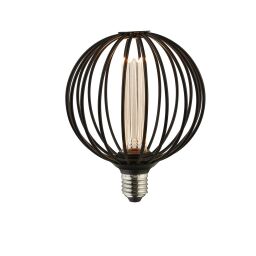 26004BK Globe Lamp - Black Metal Searchlight