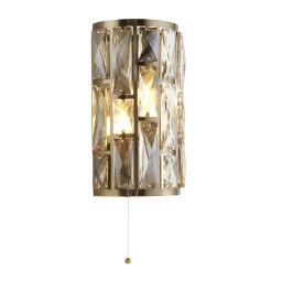 6582-2AB Bijou Champagne Glass & Antique Brass Wall Light Searchlight
