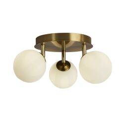 96913-3GO Crosby 3Lt Semi-Flush - Gold Metal & Opal Glass Searchlight