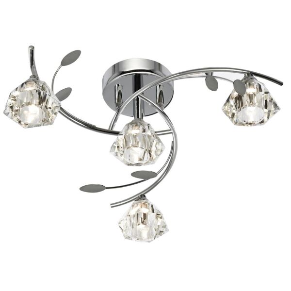 2634-4CC Sierra 4Lt Semi-Flush Lampa sufitowa - Chrome & Clear szkło Searchlight